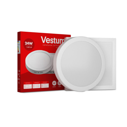 Круглий світлодіодний накладний світильник Vestum 24W 4000K 220V 1-VS-5305, 1-VS-5305