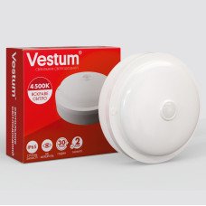 Светильник ЖКХ LED 15W круг 4500K 220V Vestum с датчиком движения