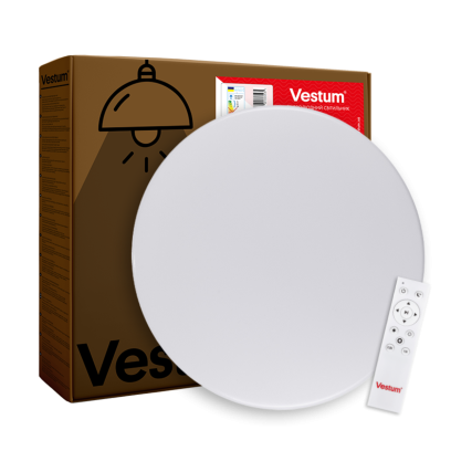 Светильник светодиодный Vestum SIMPLE матовый 96W 480*65мм 3000К-6500К 7500Lm с пультом, VS-81045