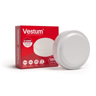 Світлодіодний круглий світильник ЖКГ Vestum 18W 4500K 220V 1-VS-7104, 1-VS-7104