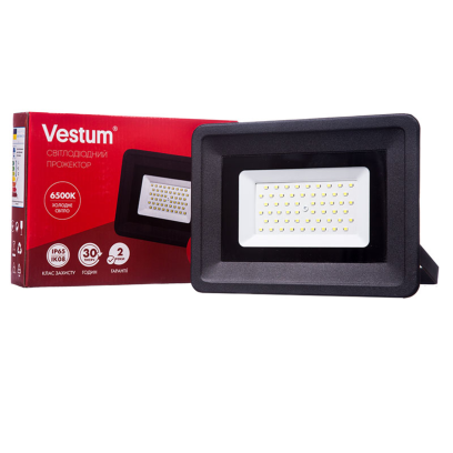 Світлодіодний прожектор Vestum 50W 4300Лм 6500K 185-265V IP65 1-VS-3004, 1-VS-3004