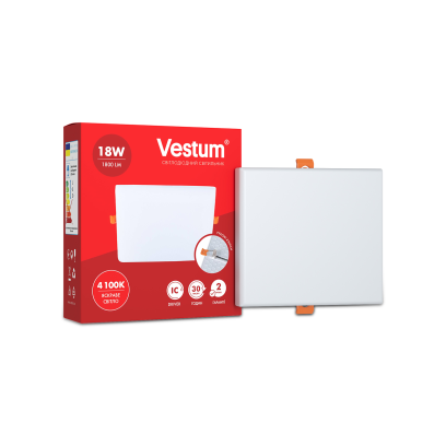 Светильник LED "без рамки" квадрат Vestum 18W 4100K, 1-VS-5606