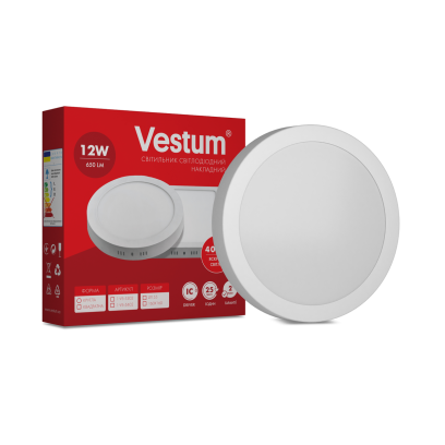 Круглий світлодіодний накладний світильник Vestum 12W 4000K 220V 1-VS-5302, 1-VS-5302