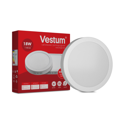 Круглий світлодіодний накладний світильник Vestum 18W 4000K 220V 1-VS-5303, 1-VS-5303