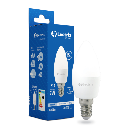 Світлодіодна лампа Lectris  С37 7W 4000K 220V E14 1-LC-1302, 1-LC-1302