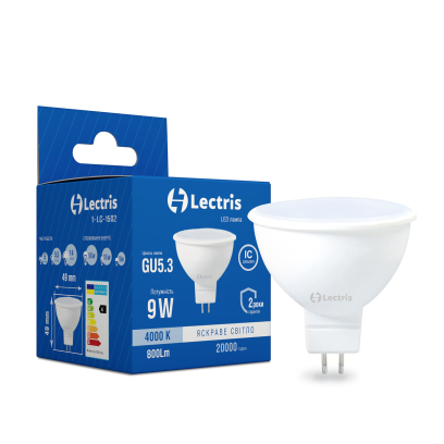Світлодіодна лампа Lectris MR16 9W 4000K 220V GU5.3 1-LC-1502, 1-LC-1502