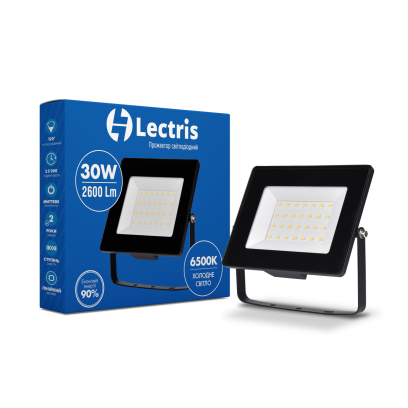 Світлодіодний прожектор Lectris LED30W 2600Лм 6500K 185-265V IP65 1-LC-3003, 1-LС-3003