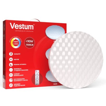 Светильник SMART Vestum CELL 90W 480*70мм 3000K-6500К, 7500Lm с д/у, 1-VS-8505