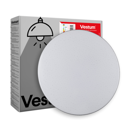 Светильник светодиодный Vestum SIMPLE звездное небо 24W 325*55мм 4000К 2100Lm без пульта серебро+белое, VS-80008