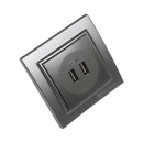 Розетка USB (2 порта) 2 A Enzo Серебряный камень, EH-5320-ST Розетка USB (2 порта) 2 A Enzo Серебряный камень, EH-5320-ST