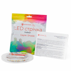 LED стрічка 10Вт 12 В 2835 120 діодів 110Лм/Вт холодний білий 6500К (серія Shade), гарантія 2 роки