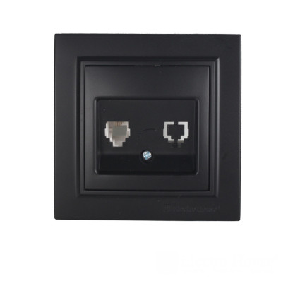 Розетка комп'ютерна 1x8P8C Графіт, EH-2114-PG