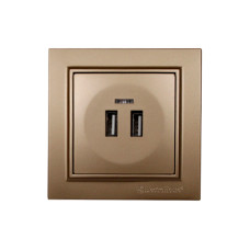 Розетка USB (2 порти) 2 A Enzo Розкішно-золотий