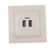Розетка USB (2 порти) 2 A Enzo Латте