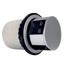 Компактна меблева розетка (горизонтальна) 3х16 А, 2хUSB 2,4 А IP40, EH-AR-302