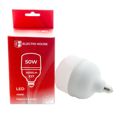 LED лампа T140 E27 50 Вт 4100К, EH-LMP-1303
