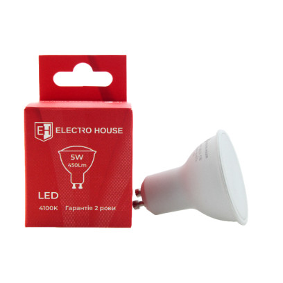 LED лампа GU10 5 Вт 4100К, EH-LMPT-1263
