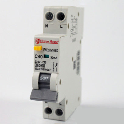 Дифференциальный автомат  16 A 1p+N (1 модуль) 230-240 В 6 кА, EH(x) 1x16SD