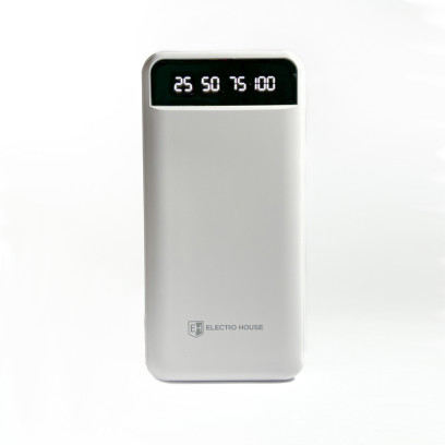 Power Bank 10000 mAh із ліхтариком type-c Білий, EH-P-01-W