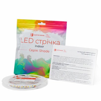 LED стрічка 10Вт 12 В 2835 120 діодів 110Лм/Вт теплий білий 2800К (серія Shade), гарантія 2 роки, EH-STR4SH