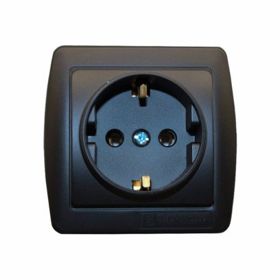 Розетка із заземленням 16 А Acura Графіт, EH-2145-PG