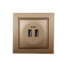 Розетка USB (2 порта) 2 A Enzo Роскошно-золотой