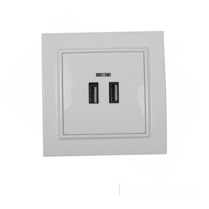 Розетка USB (2 порти) 2 A Enzo Білий, EH-5320