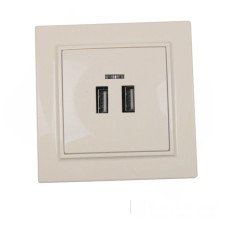 Розетка USB (2 порта)  2 A Enzo Латте