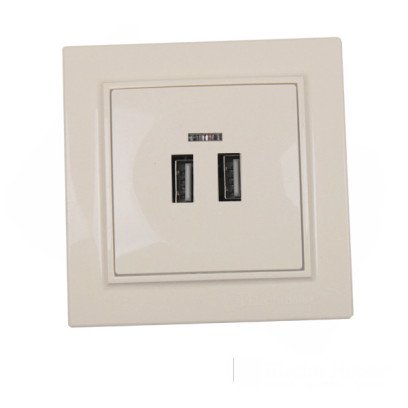 Розетка USB (2 порти) 2 A Enzo Латте, EH-5320-LT