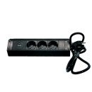 Розетка меблева кухонна (горизонтальна) 3 x 16 А, USB A+C 3,4 А, метал + провід 3 x 1.5 mm?, EH-AR-308