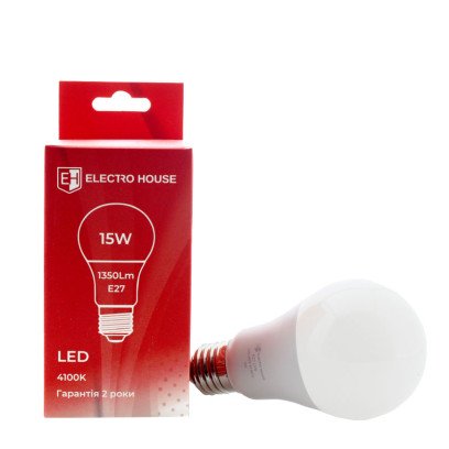 LED лампа А65 E27 15 Вт 4100К, EH-LMP-1401