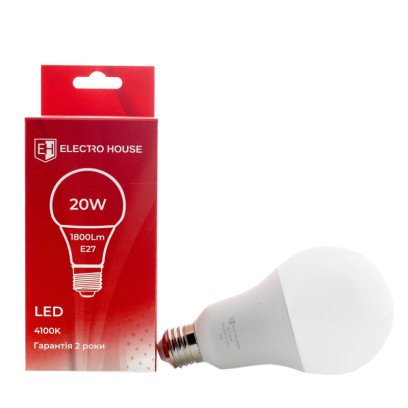 LED лампа A70 E27 20 Вт 4100К, EH-LMP-1402
