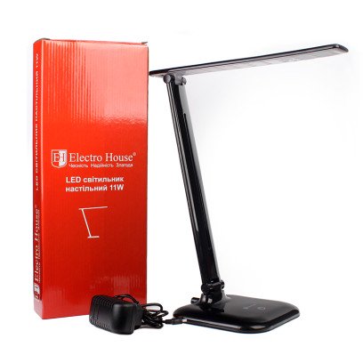 LED світильник настільний 11 Вт 4100К Чорний, EH-LMT-01
