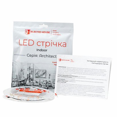 LED стрічка 13,5Вт 12 В 2835 120 діодів 150Лм/Вт білий нейтральний 4500K (серія Architect), гарантія 3 роки, EH-STR5AR12
