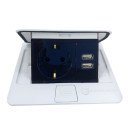 Розетка врезная для пола Белый 16 А + 2 USB 2,1 А IP44, EH-F009