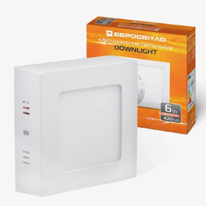Світильник точковий накладний Євросвітло 6Вт квадратний LED-SS-120-6 6400К, 000039177