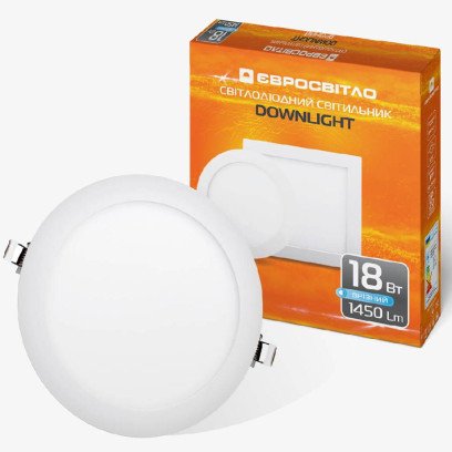 Світильник точковий врізний Євросвітло 18Вт коло LED-R-225-18 4200К, 000039186
