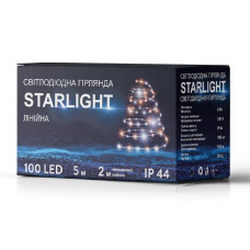 Гірлянда вулична STARLIGHT лінійна білий 100LED IP44 чорний 5м