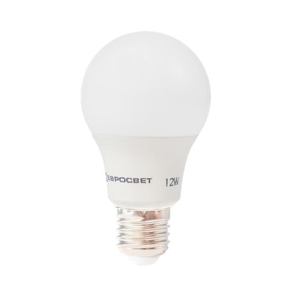 Лампа светодиодная ЕВРОСВЕТ 12Вт 4200К A-12-4200-27 ECO Е27, 000039780