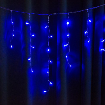 Гирлянда уличная STARLIGHT бахрома синий Flash 75LED IP44 черный 2x0.7м, 000057263