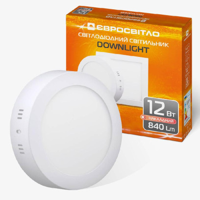 Светильник точечный накладной Євросвітло 12Вт круг LED-SR-170-12 4200К, 000039182