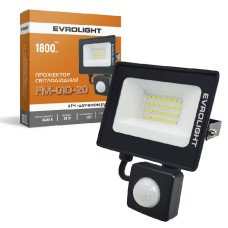 Прожектор світлодіодний з ІЧ датчиком руху EVROLIGHT FM-01D-20 20W 6400К