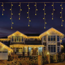 Гірлянда вулична STARLIGHT бахрома жовтий 75LED IP44 чорний 2x0.7м