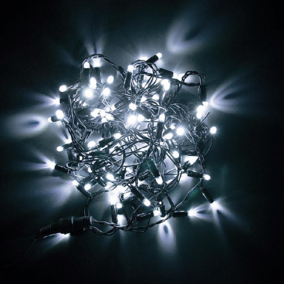 Гірлянда вулична STARLIGHT лінійна білий Flash 200LED IP44 чорний 10м, 000057278