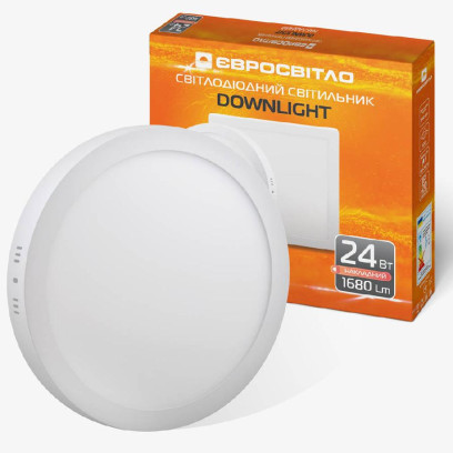 Світильник точковий накладний Євросвітло 24Вт коло LED-SR-300-24 6400К, 000039194