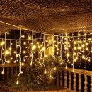Гирлянда уличная STARLIGHT бахрома белый/желтый Flash 75LED IP44 прозрачный 2x0.7м, 000057267