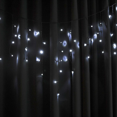 Гірлянда вулична STARLIGHT бахрома білий 75LED IP44 чорний 2x0.7м, 000057269