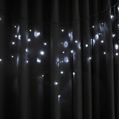 Гірлянда вулична STARLIGHT бахрома білий 75LED IP44 чорний 2x0.7м, 000057269