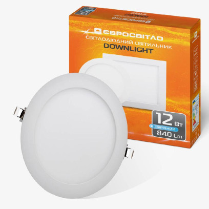Світильник точковий врізний Євросвітло 12Вт коло LED-R-170-12 4200К, 000039180