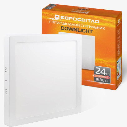 Світильник точковий накладний Євросвітло 24Вт квадратний LED-SS-300-24 6400К, 000039195